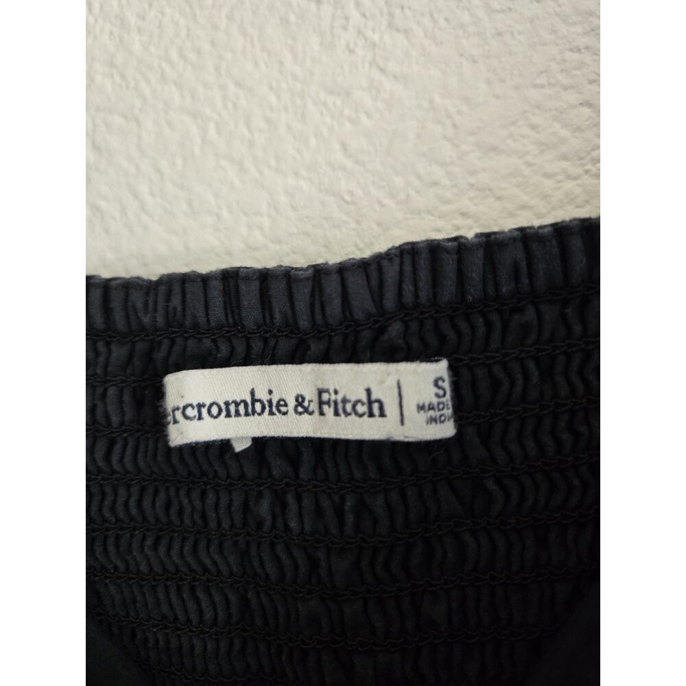Abercrombie & Fitch Emerson Black Puff Sleeve Mini Dress Cottage Coquette Small - Picture 4 of 7